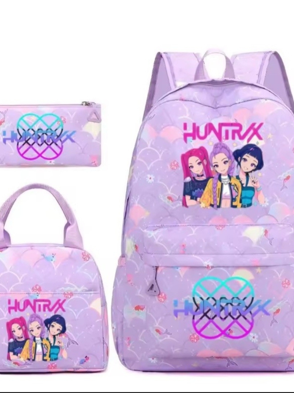 Huntrix Kpop Demon Hunters Lavender Backpack Set